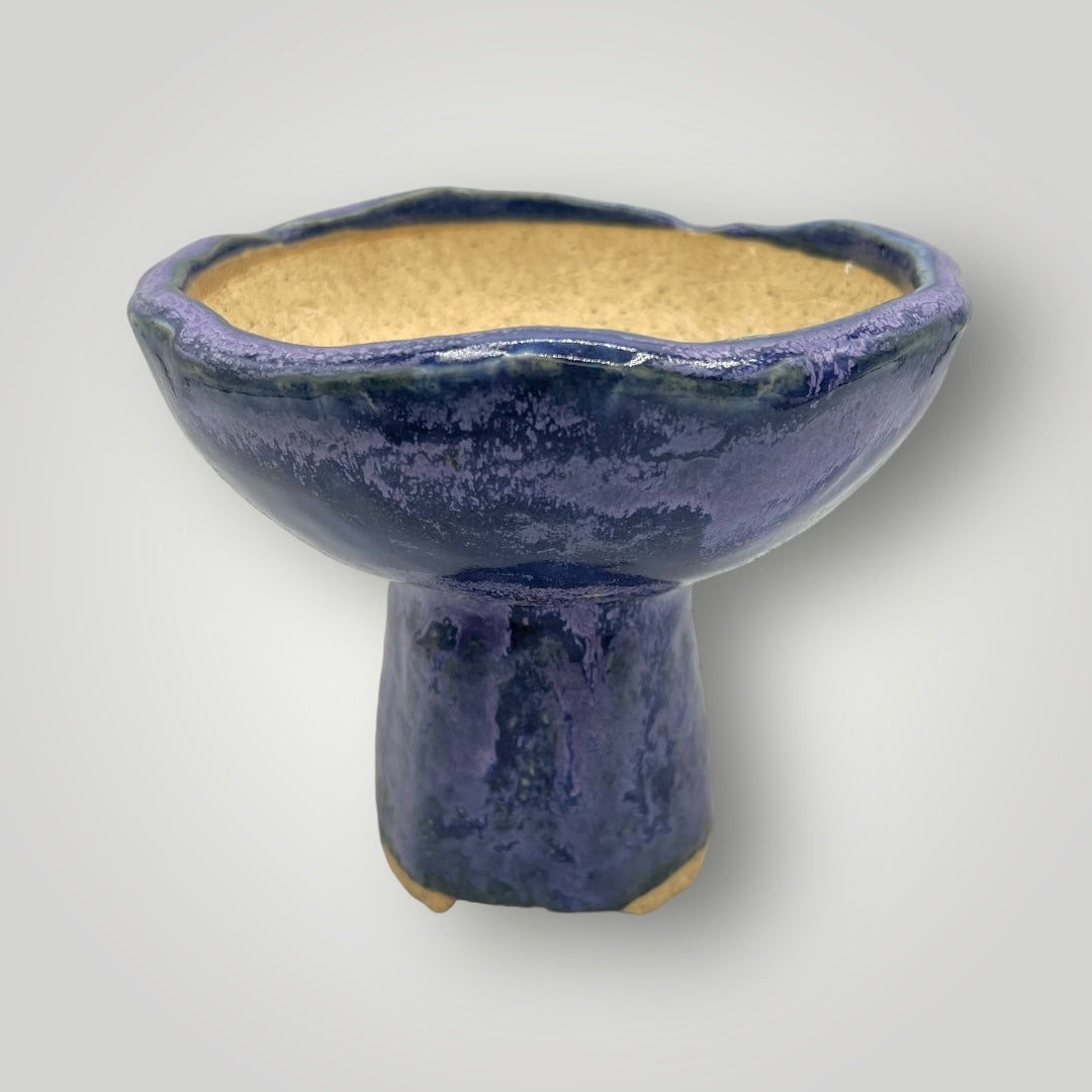 Pedestal purple ceramic pot, CB7