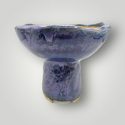 Pedestal purple ceramic pot, CB7