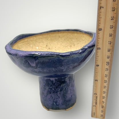 Pedestal purple ceramic pot, CB7